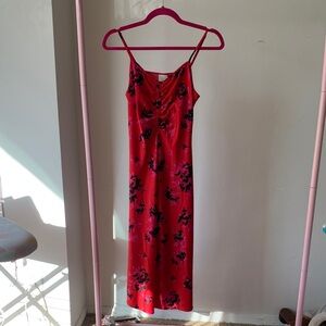 A New Day Red Floral Midi Dress